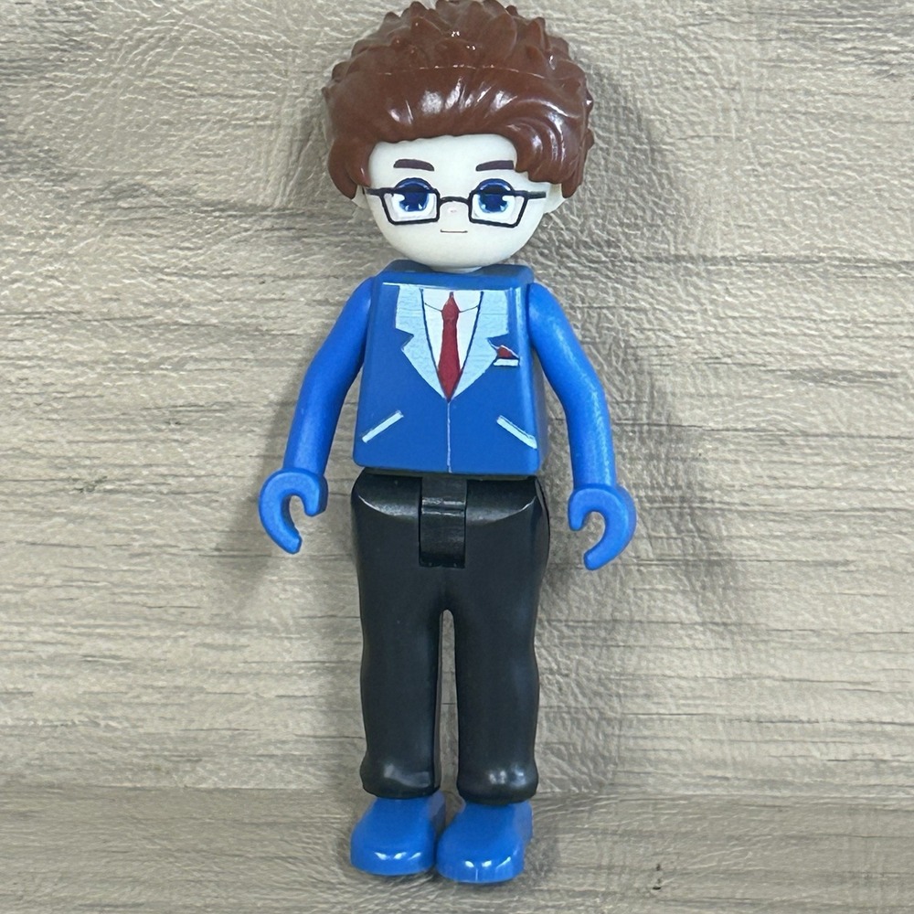 Playmobil Figure Blue Blazer White Shirt Glasses Red Tie Replacement